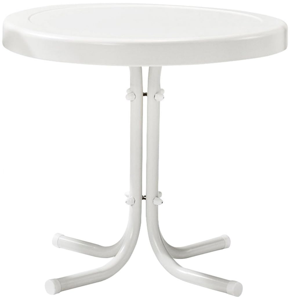 Crosley Furniture Griffith Weather Resistant Retro Metal Outdoor Side Table for Patio, Deck, Porch, Key Lime