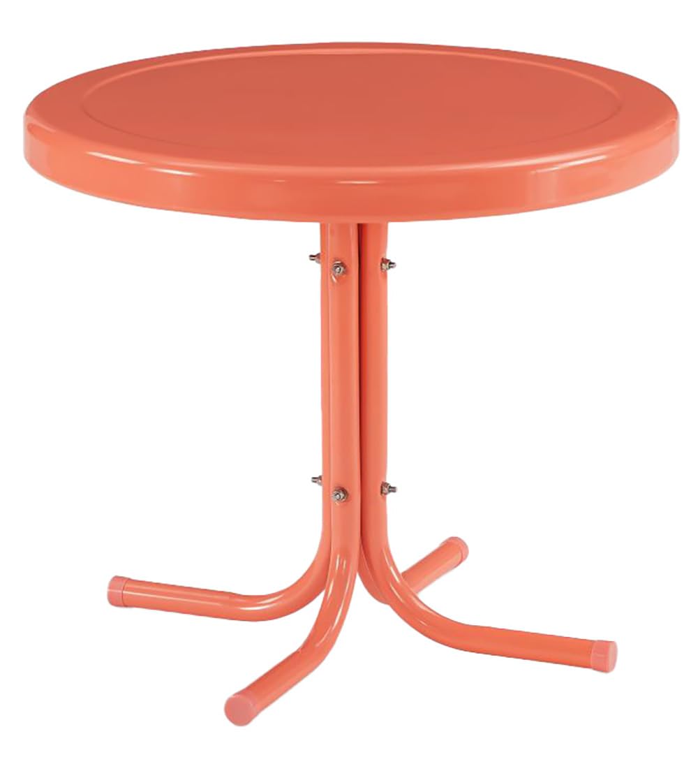 Crosley Furniture Griffith Weather Resistant Retro Metal Outdoor Side Table for Patio, Deck, Porch, Key Lime