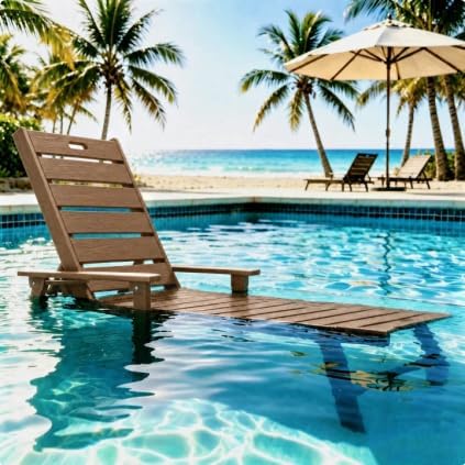 YEFU Lounge Chair Outdoor Set of 2: Outdoor Chaise Lounge with 5-Level Adjustable Backrest, Cup Holders & Wheels, All-Weather Resistance Chaise Lounge for Outside/Patio/Beach/Deck, Black