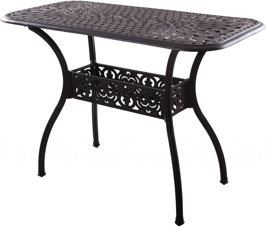 Darlee Series 60 52 X 26 Inch Cast Aluminum Counter Height Patio Serving Table - Antique Bronze