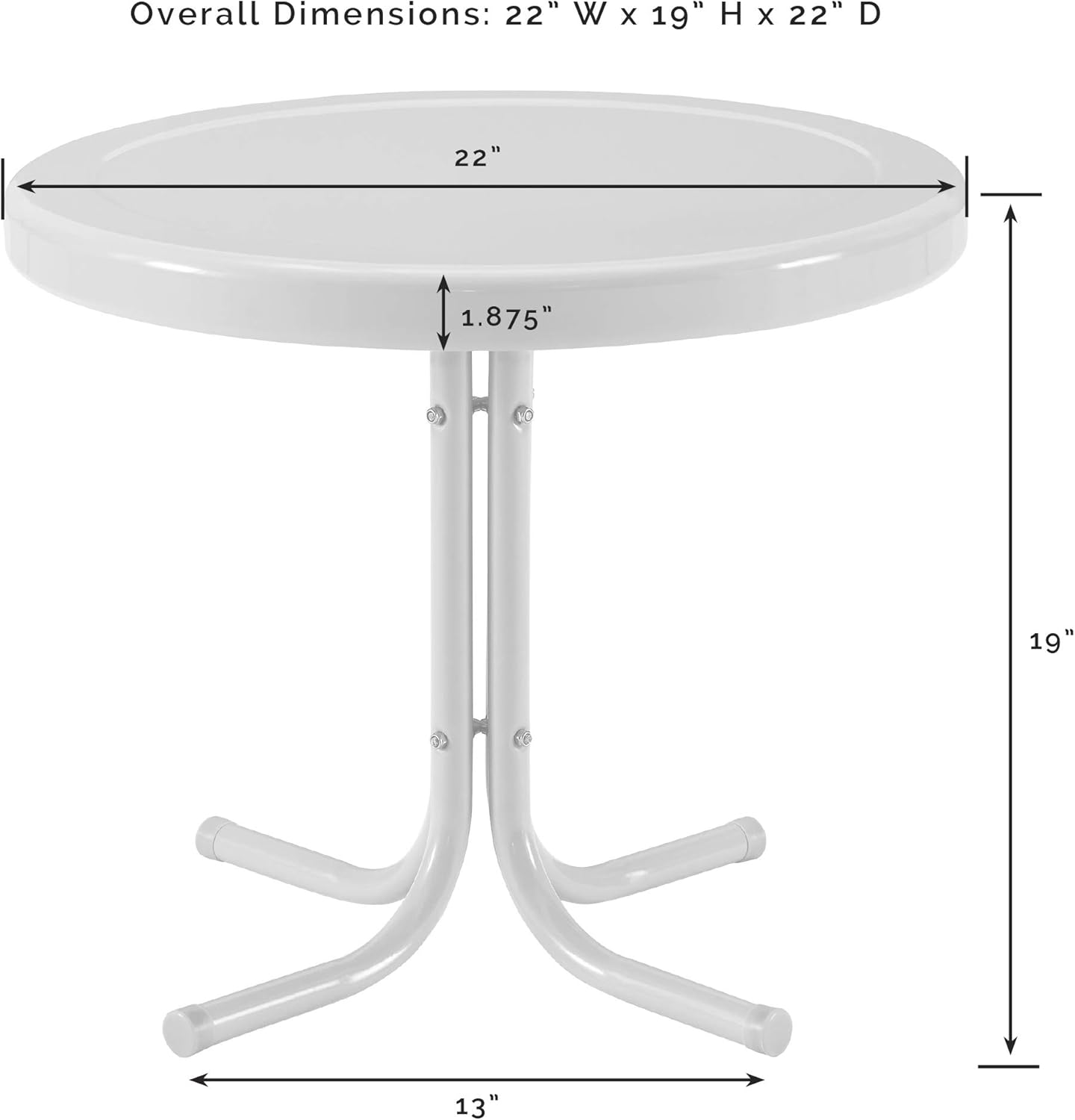 Crosley Furniture Griffith Weather Resistant Retro Metal Outdoor Side Table for Patio, Deck, Porch, Key Lime