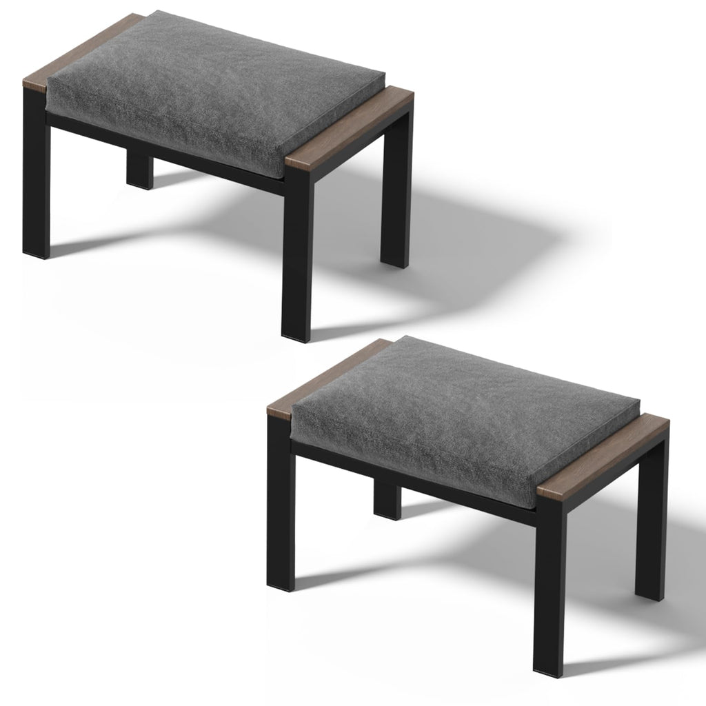DoCred Aluminum Patio Furniture Set, 3-Seat Metal Sofa for Patio Conversation Set, Outdoor Sofa Set for Porch, Balcony, Deck, Yard, Poolside