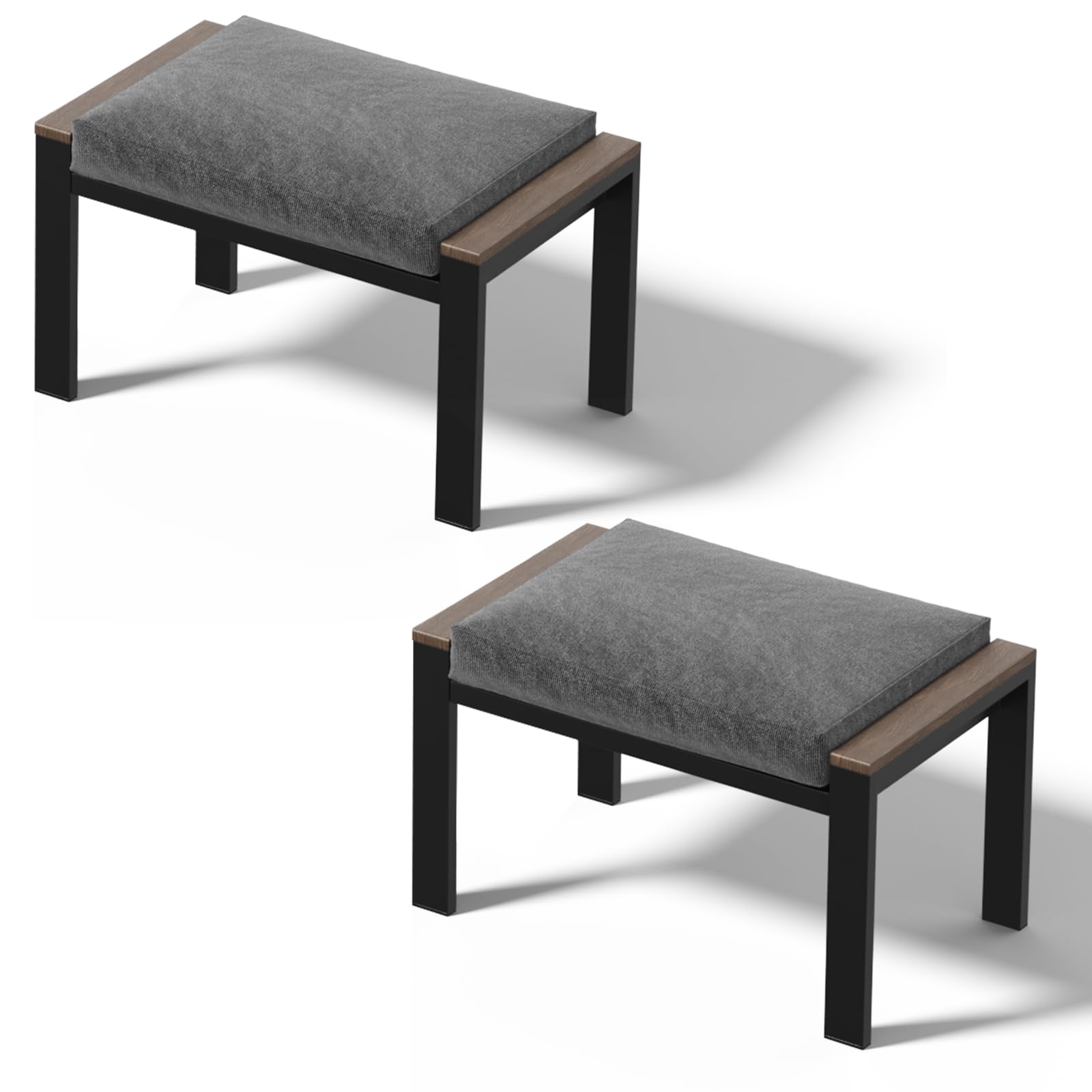 DoCred Aluminum Patio Furniture Set, 3-Seat Metal Sofa for Patio Conversation Set, Outdoor Sofa Set for Porch, Balcony, Deck, Yard, Poolside