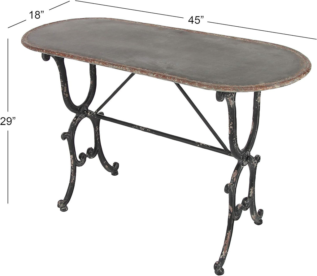 Deco 79 Metal Console Table 45"W, 29"H, gray/black, (84255)