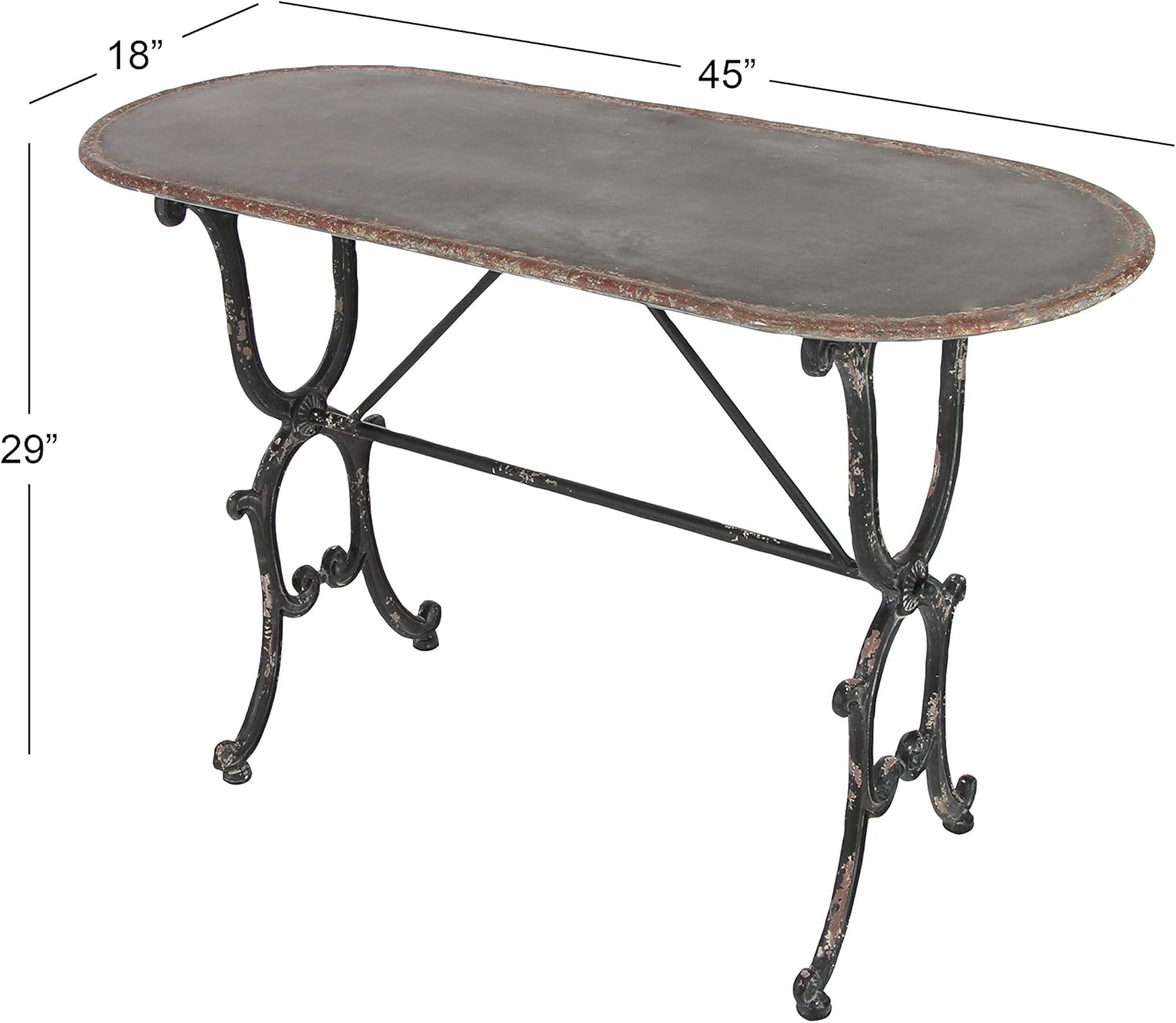Deco 79 Metal Console Table 45"W, 29"H, gray/black, (84255)