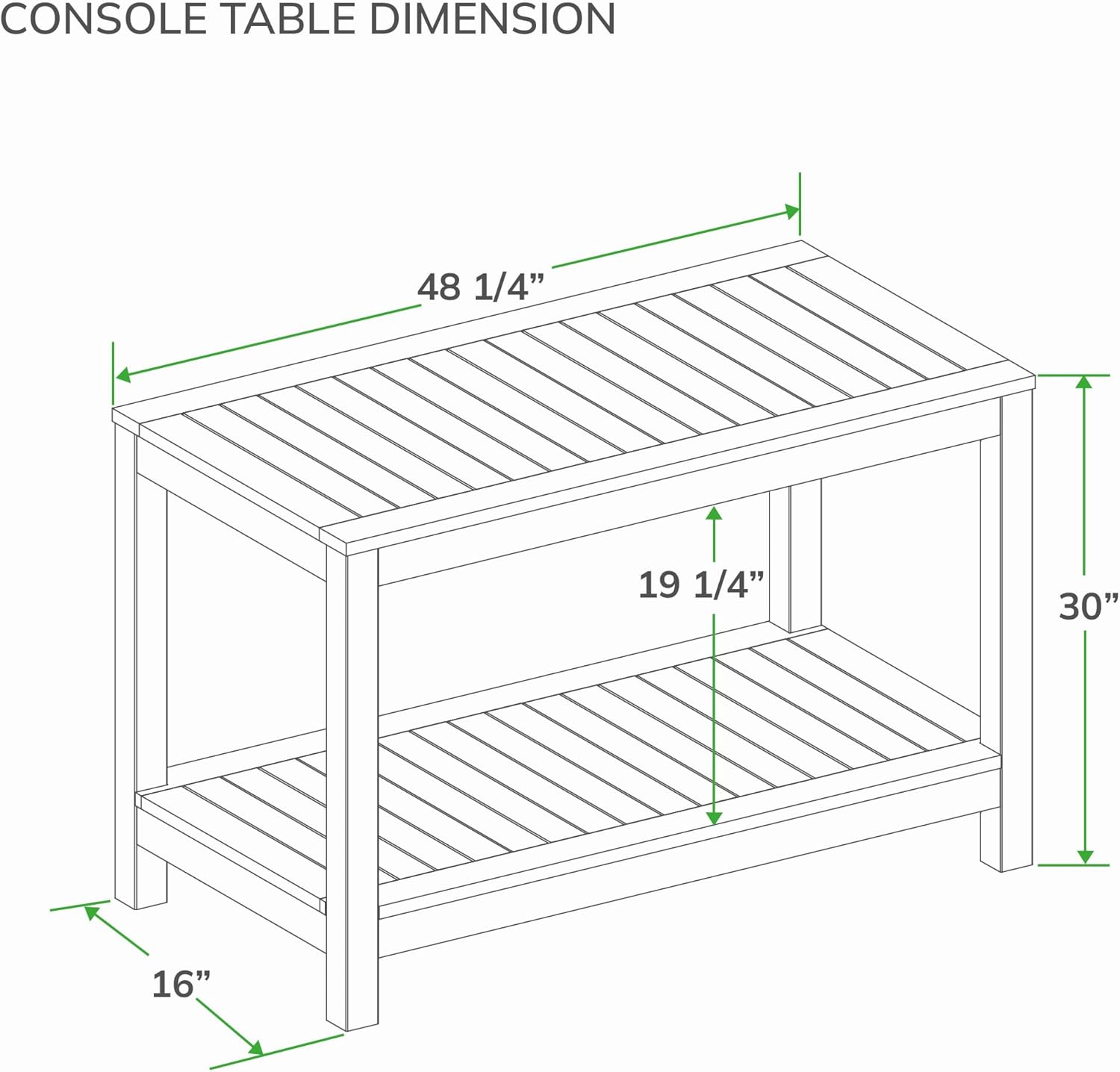 Cambridge Casual Logan Solid Teak Wood Outdoor Console Table – Narrow Garden Table with Bottom Shelf for Patio, Deck, or Poolside – Premium Weather-Resistant