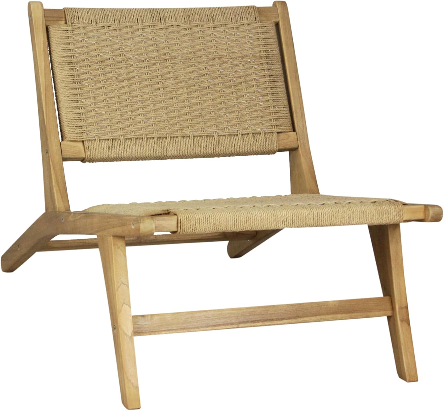 Eyely XLR1000A Nirelle Mid-Century Modern Woven Seagrass Wood Armless Lounge Chair, Natural