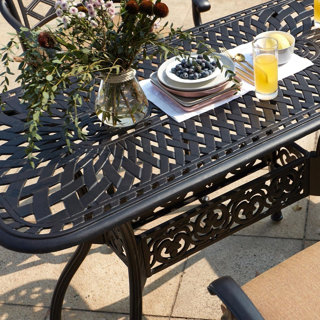 Darlee Series 60 52 X 26 Inch Cast Aluminum Counter Height Patio Serving Table - Antique Bronze