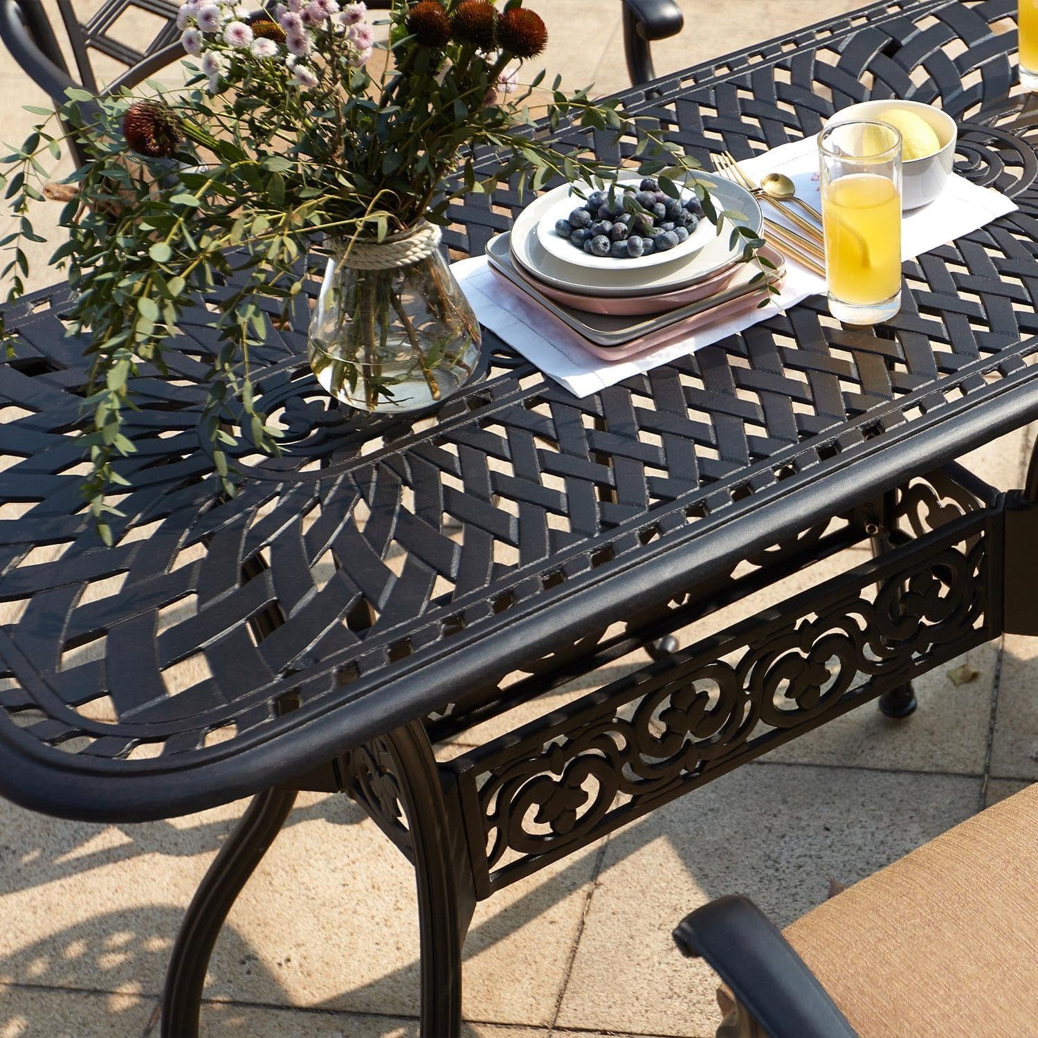 Darlee Series 60 52 X 26 Inch Cast Aluminum Counter Height Patio Serving Table - Antique Bronze