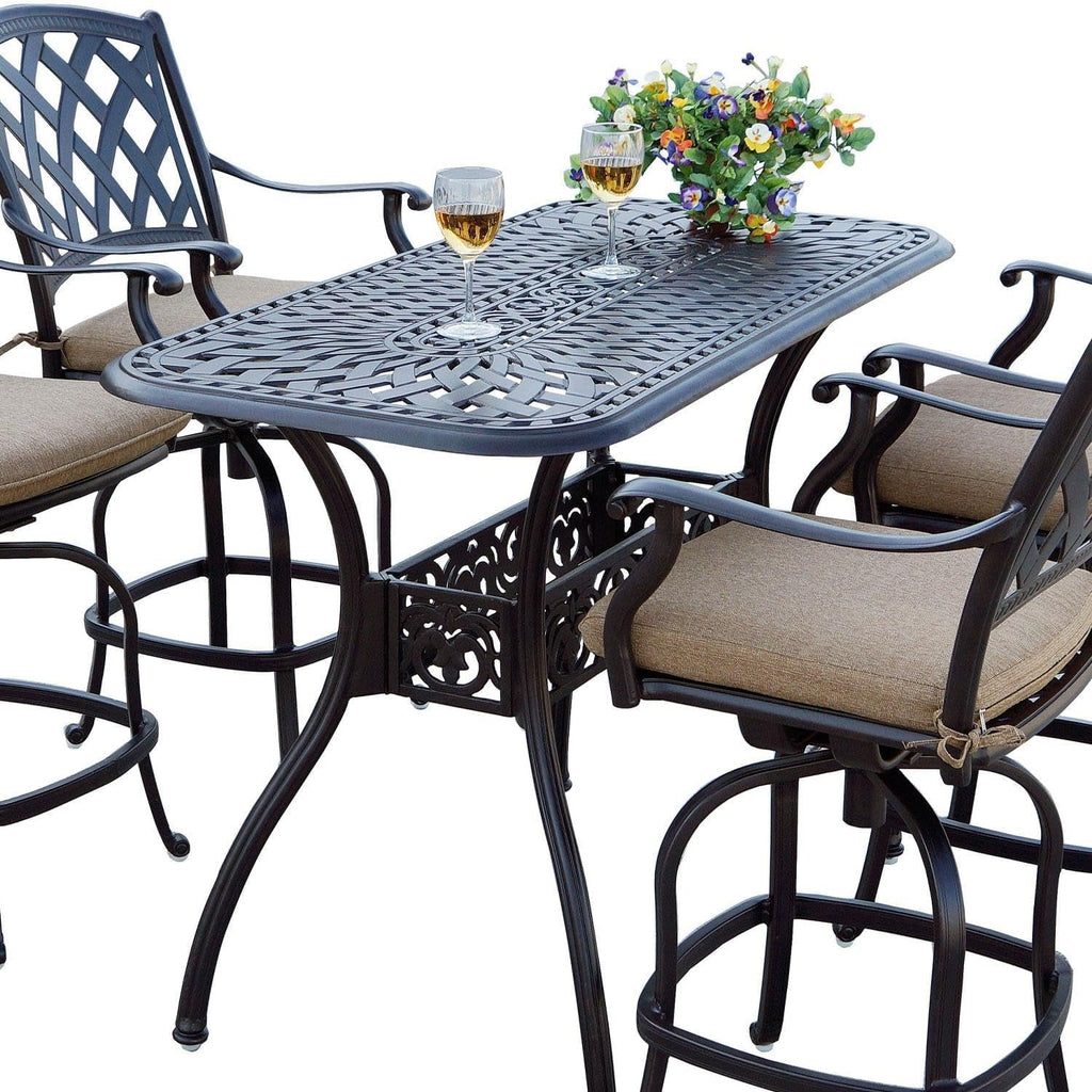 Darlee Series 60 52 X 26 Inch Cast Aluminum Counter Height Patio Serving Table - Antique Bronze