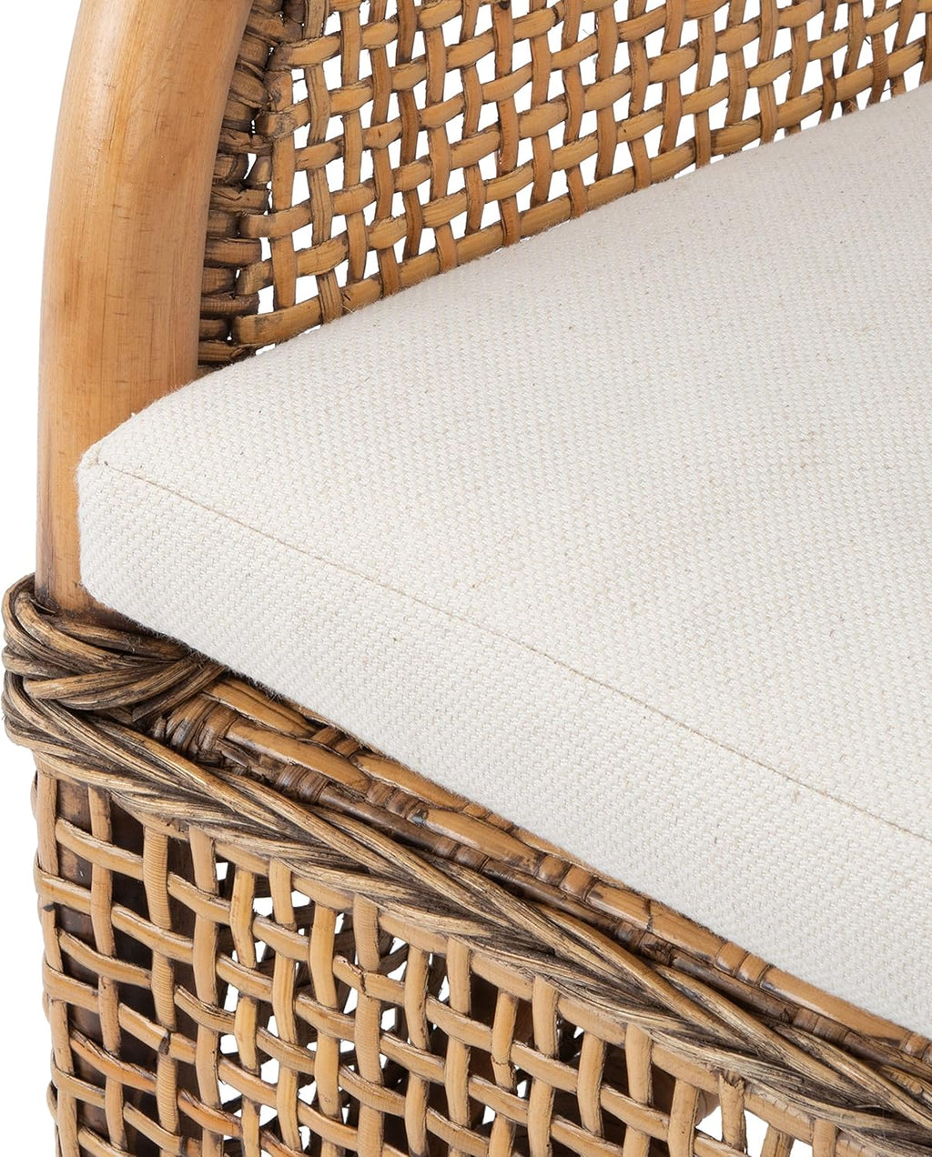 Safavieh Home Collection Charlie Cushioned Accent Chair, Dark Natural/White