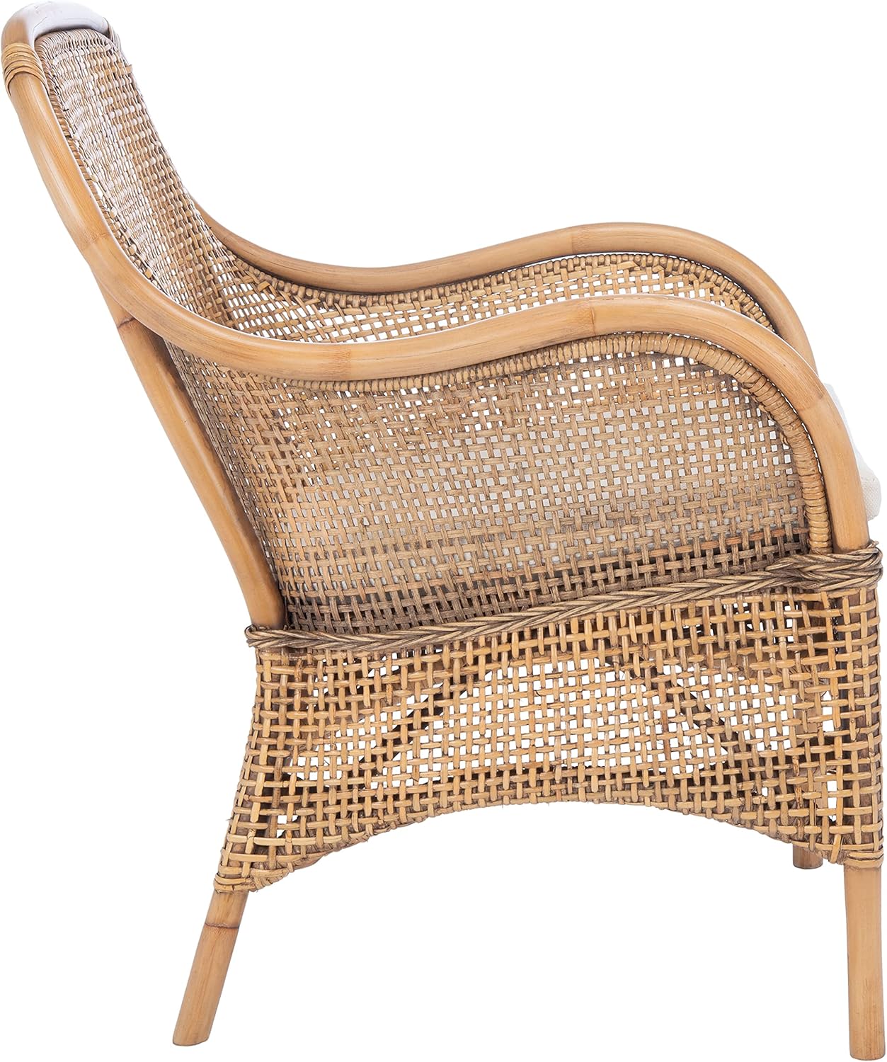 Safavieh Home Collection Charlie Cushioned Accent Chair, Dark Natural/White
