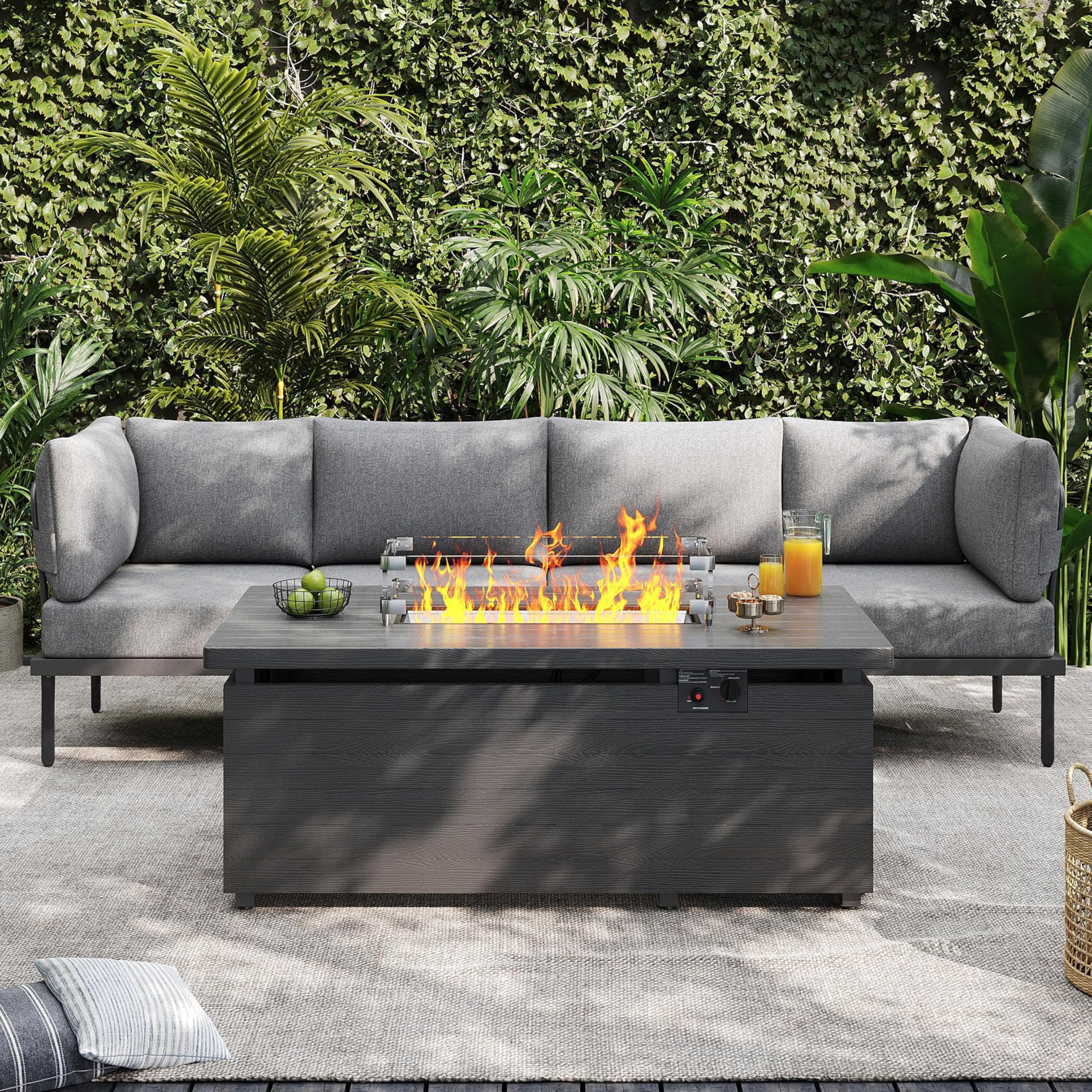 Sundale Outdoor 2 Pieces Metal Patio Furniture Set, Outdoor Sectional Sofa w/6 Inch Olefin Cushion, Modern Outdoor Conversation Sets for Porch, Balcony