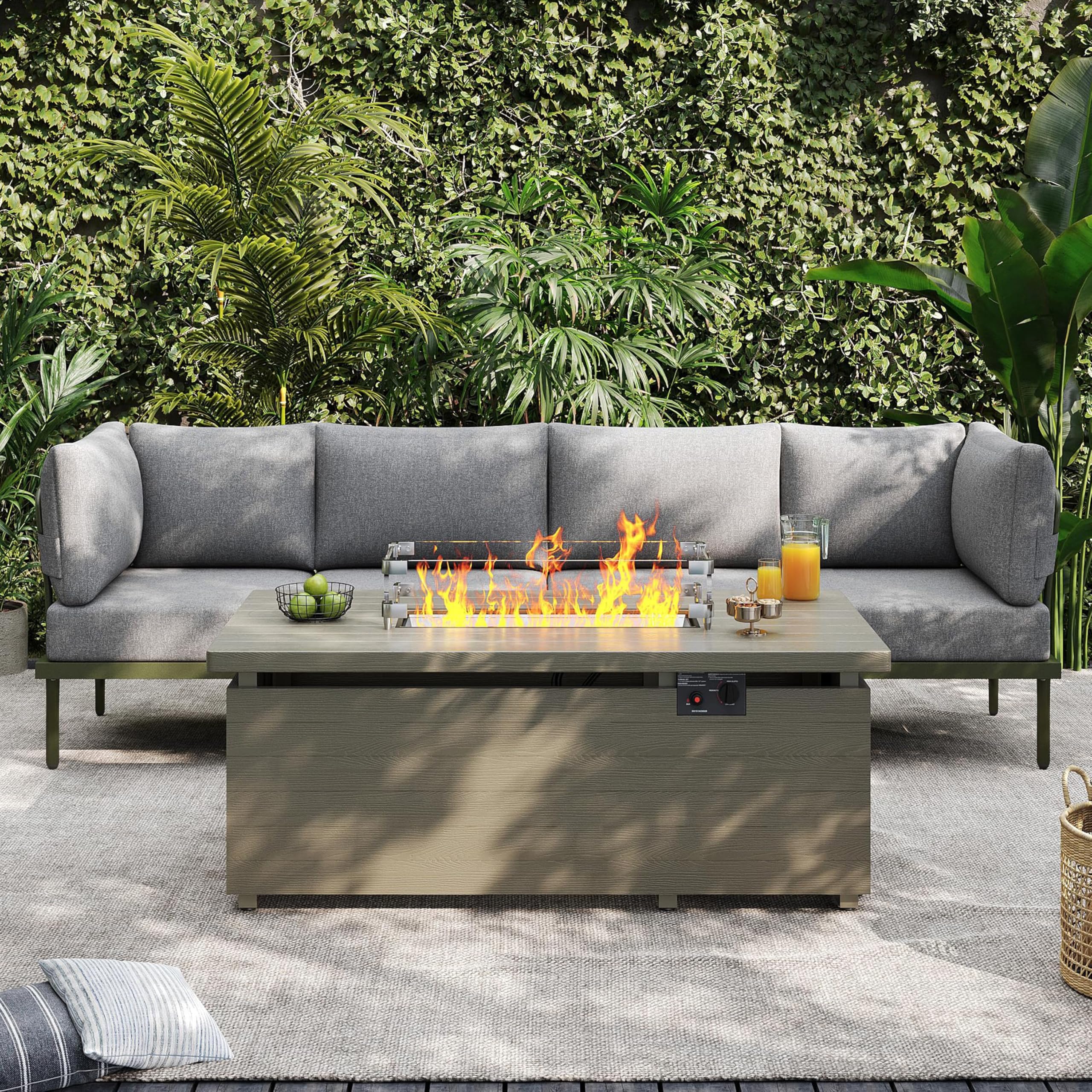 Sundale Outdoor 2 Pieces Metal Patio Furniture Set, Outdoor Sectional Sofa w/6 Inch Olefin Cushion, Modern Outdoor Conversation Sets for Porch, Balcony